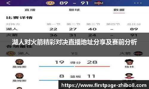湖人对火箭精彩对决直播地址分享及赛前分析